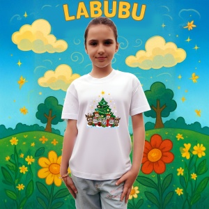 Tricou Labubu brad craciun, Unisex Dama si Barbat | Copii - Img 3