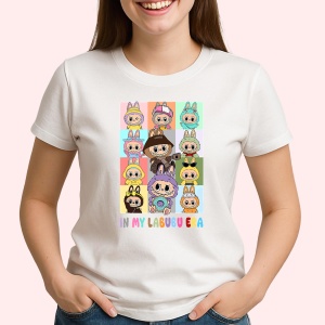 Tricou Labubu culori fete, Unisex Dama si Barbat | Copii - Img 2
