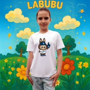 Tricou Labubu dodgers maro, Unisex Dama si Barbat | Copii - Img 3