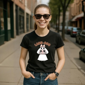 Tricou Labubu fantoma, Unisex Dama si Barbat | Copii, Culoare Negru - Img 5