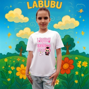 Tricou Labubu graduata roz, Unisex Dama si Barbat | Copii - Img 3