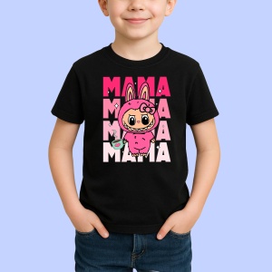 Tricou Labubu mama mama, Unisex Dama si Barbat | Copii, Culoare Negru - Img 2