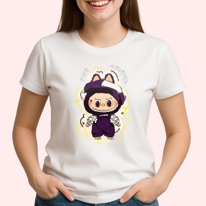 Tricou Labubu mascota mov, Unisex Dama si Barbat | Copii - Img 2