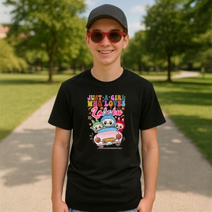 Tricou Labubu masina fete, Unisex Dama si Barbat | Copii, Culoare Negru - Img 4