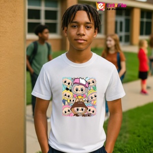Tricou Labubu multiplu party, Unisex Dama si Barbat | Copii - Img 10