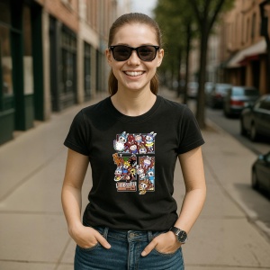 Tricou Labubu poveste comic, Unisex Dama si Barbat | Copii, Culoare Negru - Img 5