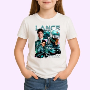 Tricou Lance Stroll Poster Colaj Echipa Aston Martin Formula 1, Copii | Dama | Barbat - Img 3