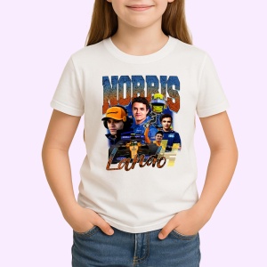 Tricou Lando Norris Ilustratie Masina Echipa Mclaren Formula 1, Copii | Dama | Barbat - Img 2