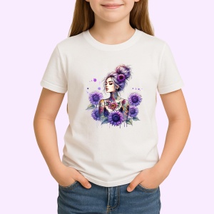Tricou lavender tattoo girl floral power, fata tatuata cu lavanda si flori, Copii | Dama | Barbat - Img 3