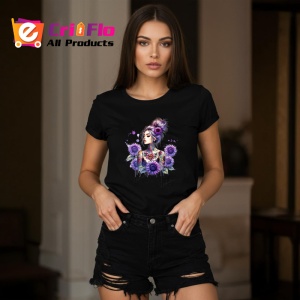 Tricou Lavender tattoo girl floral power, fata tatuata cu lavanda si flori, Copii | Dama | Barbat , tricou negru - Img 8