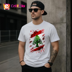 Tricou Lebanon Steag Splash Art, Copii | Dama | Barbat - Img 5