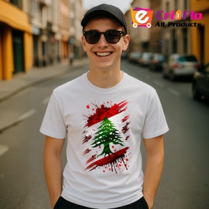 Tricou Lebanon Steag Splash Art, Copii | Dama | Barbat - Img 7