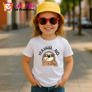 Tricou Lene╚Ö Amuzant Mesaj Yeah No, din bumbac 100% , tricou alb pentru Copii | Dama | Barbat - Img 5