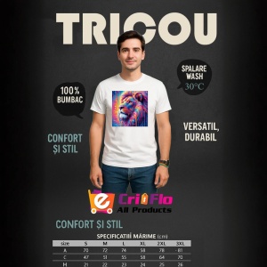 Tricou Leu pastelat in stil psihedelic fundal curat Copii | Dama | Barbat - Img 6