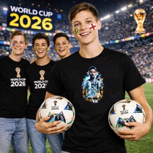 Tricou Lionel Messi Argentina World Cup Fifa 2026 V2, din bumbac 100%, tricou negru, Copii | Dama | Barbat - Img 7