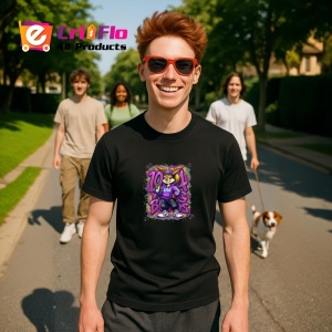Tricou Lola stil streetwear pe fundal stropi roz si mov Copii | Dama | Barbat Barbat - Img 17