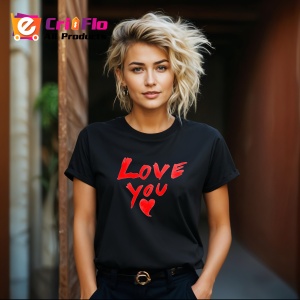 Tricou Love You, din bumbac 100%, tricou negru, Dama | Barbat - Img 6