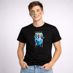 Tricou Luis Suarez Uruguay World Cup Fifa 2026, din bumbac 100%, tricou negru, Copii | Dama | Barbat - Img 3