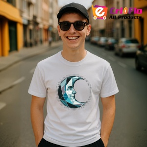 Tricou Luna Cu Fata Portret Poligonal, Copii | Dama | Barbat - Img 6