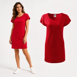 Tricou Lung Tip Rochie Damă Malfini Love 123, Roz, 95% Vâscoză, Croială Lejeră, Guler Tip Barcă, XS–2XL - Img 21