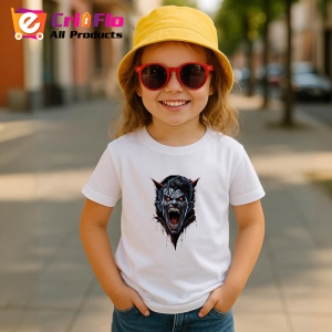 Tricou Lup negru infricosator fundal rosu Copii | Dama | Barbat - Img 11