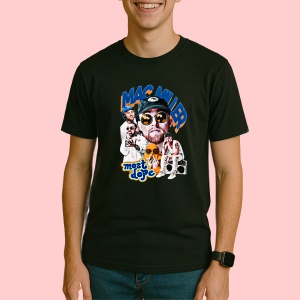 Tricou Mac Miller - Most Dope stil colaj, muzica Rap, Dama | Barbat | Copii, Culoare Negru - Img 3