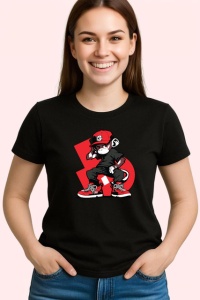 Tricou Maimuta Cool Stil Urban Haine Rosii, din bumbac 100%, tricou negru Copii | Dama | Barbat - Img 3