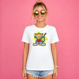 Tricou Maimuta Rege King Monkey Urban Graffiti Neon Yellow Art, din bumbac 100% Copii | Dama | Barbat - Img 3