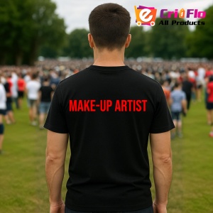 Tricou MAKE UP ARTIST, Personalizat | Unisex Dama si Barbat, Negru - Img 4