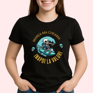 Tricou Marea Ma cheama inapoi la valuri Negru, Ocean Calling Negru, Copii | Dama | Barbat