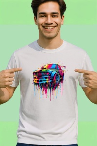 Tricou Masina retro sport stil pop art viteza si culoare Copii | Dama | Barbat - Img 2