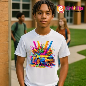 Tricou Masina sport acoperita cu vopsea graffiti Copii | Dama | Barbat - Img 4