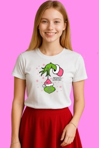Tricou Maybe Christmas Means A Little Bit More Quote Hand, din bumbac 100%, tricou alb, Copii | Dama | Barbat - Img 3