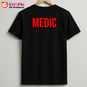 Tricou MEDIC, Personalizat | Unisex Dama si Barbat, Negru - Img 2