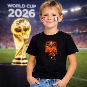 Tricou Memphis Depay Netherlands World Cup Fifa 2026 V9, din bumbac 100%, tricou negru, Copii | Dama | Barbat - Img 5