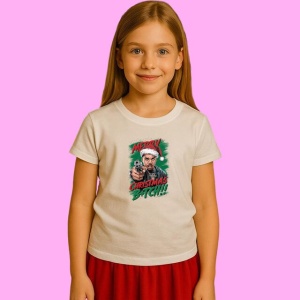 Tricou Merry Christmas Batch Caracter Furios, din bumbac 100%, tricou alb, Copii | Dama | Barbat - Img 2