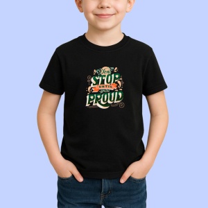 Tricou Mesaj Inspirational Dont Stop Until Proud, din bumbac 100%, tricou negru Copii | Dama | Barbat - Img 2