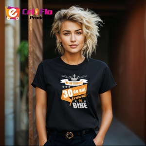 Tricou Mi Au Trebuit 30 De Ani Bine Portocaliu, din bumbac 100%, tricou negru, Dama | Barbat - Img 6