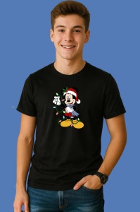 Tricou Mickey Cu Instalatie Luminoasa Craciun, din bumbac 100% Copii | Dama | Barbat - Img 2