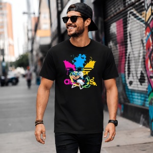 Tricou Mickey Mouse Beach Chill Urban Street Art Colorful, din bumbac 100%, tricou negru, Copii | Dama | Barbat - Img 5