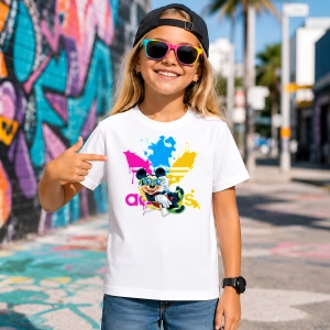 Tricou Mickey Mouse Beach Chill Urban Street Art Colorful, din bumbac 100% Copii | Dama | Barbat - Img 4