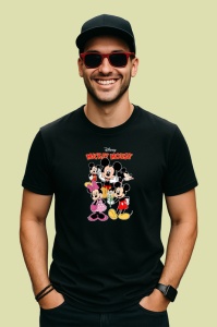 Tricou Mickey Mouse personajul iconic Disney alaturi de prietenii sai, Copii | Dama | Barbat , tricou negru - Img 4