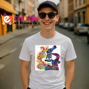 Tricou Microscop colorat stil graffiti desen digital Copii | Dama | Barbat - Img 5