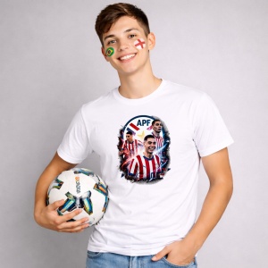 Tricou Miguel Almiron Paraguay World Cup Fifa 2026 V3, din bumbac 100%, tricou alb, Copii | Dama | Barbat - Img 2