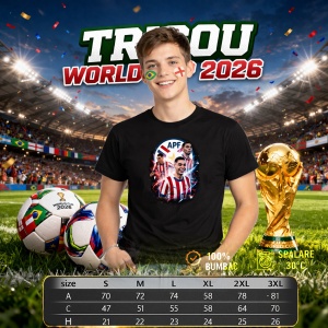 Tricou Miguel Almiron Paraguay World Cup Fifa 2026 V3, din bumbac 100%, tricou negru, Copii | Dama | Barbat - Img 6