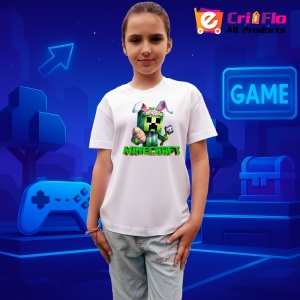 Tricou Minecraft Creeper Iepuras Tricou Alb Copii | Dama | Barbat - Img 2