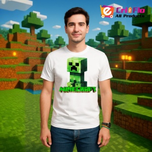 Tricou Minecraft Creeper Verde Tricou Alb Copii | Dama | Barbat