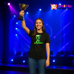 Tricou Minecraft Creeper Verde Tricou Negru Copii | Dama | Barbat