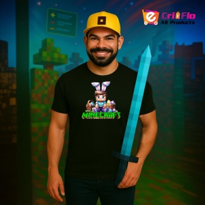 Tricou Minecraft Vanatorul De Oua Tricou Negru Copii | Dama | Barbat - Img 5