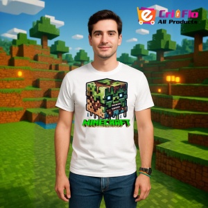 Tricou Minecraft Zombie Mlastinos Tricou Alb Copii | Dama | Barbat